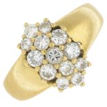 An 18ct gold diamond cluster ring.Total diamond weight 0.60ct,