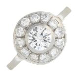 A diamond cluster ring.Estimated total diamond weight 1.20cts,