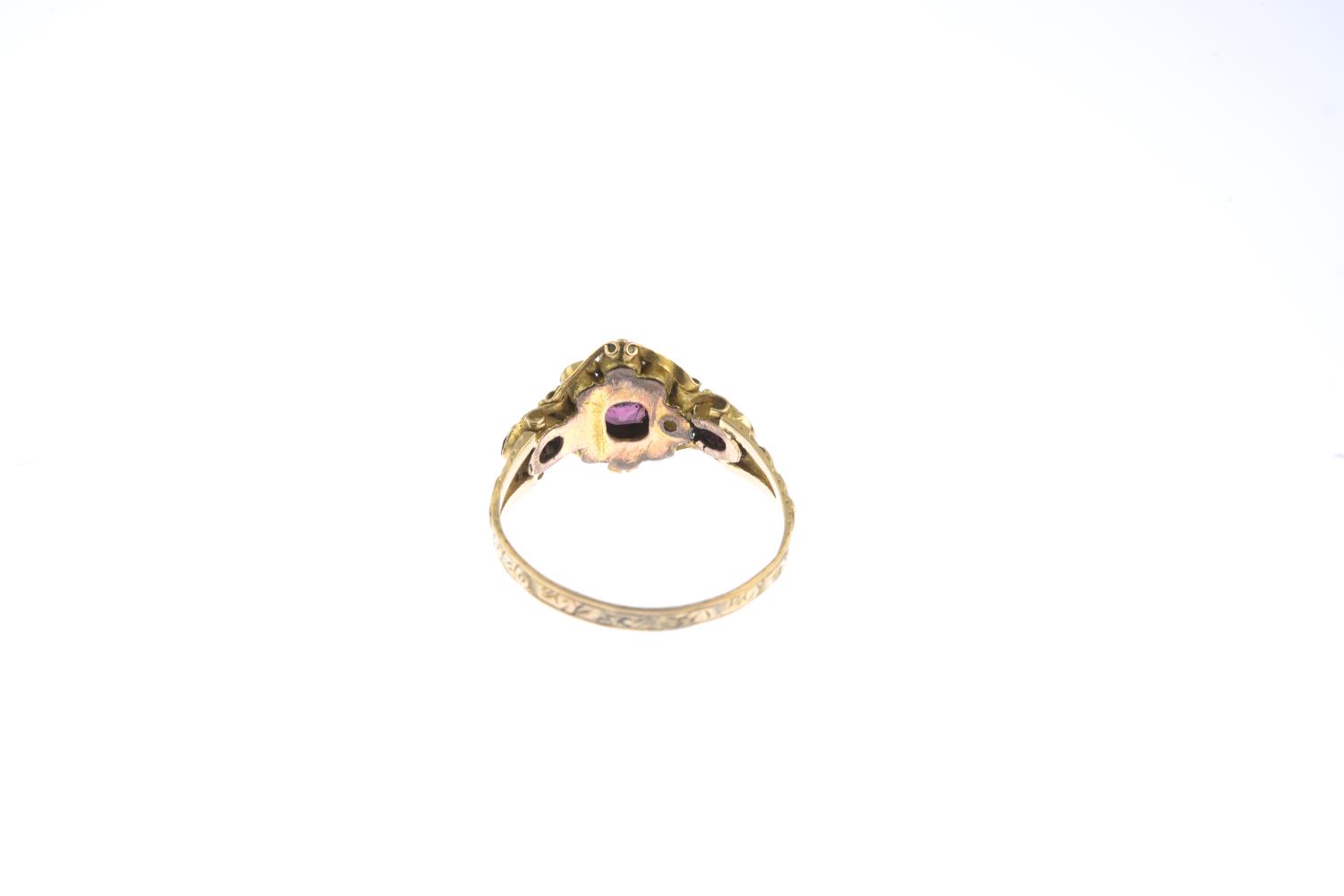 A late Victorian 18ct gold gem-set ring.Gems to include garnet, - Image 3 of 3