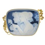 An 18ct gold onyx cameo.Hallmarks for Sheffield, 1997.Length 5cms.