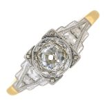An old-cut diamond single-stone ring.Estimated diamond weight 0.30ct,