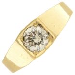 An 18ct gold brilliant-cut diamond single-stone ring.Hallmarks partially indistinct.Estimated