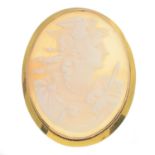 An early 20th century 9ct gold mounted shell cameo brooch,