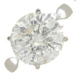 A brilliant-cut diamond single-stone ring.Estimated total diamond weight 6.80cts,