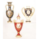 Three early 20th Century Coalport vases of varying form,