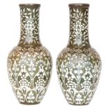 A pair of Doulton Lambeth stoneware vases decorated by Eliza Simmance,