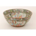 A large late 19th to early 20th Century Chinese export Famille Rose high sided bowl decorated with