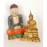A 19th Century gilt bronze Thai Buddha in seated position,