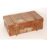 An early 20th Century stitched leather trunk monogrammed W.H.