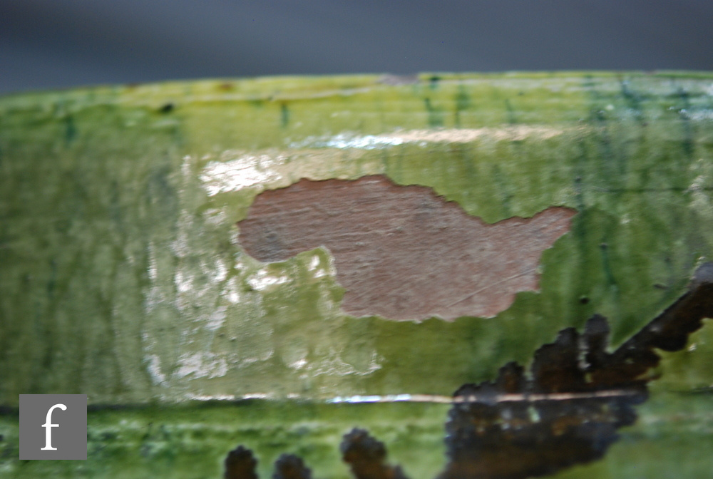 A large Ewenny Pottery jardiniere decorated with impressed fern leaves in brown, - Image 7 of 7