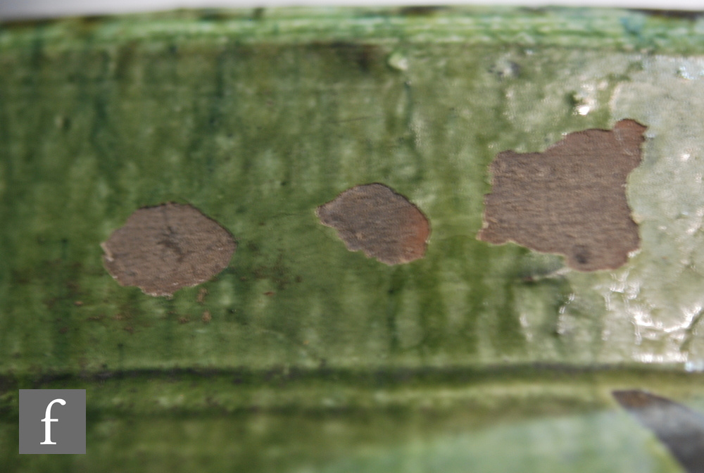 A large Ewenny Pottery jardiniere decorated with impressed fern leaves in brown, - Image 4 of 7