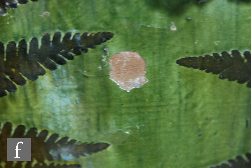 A large Ewenny Pottery jardiniere decorated with impressed fern leaves in brown, - Image 6 of 7