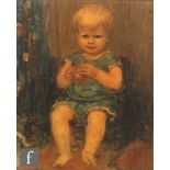 ENGLISH SCHOOL (CIRCA 1950) - Baby boy, oil on board, framed, 33cm x 26.