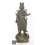 A Sino-Tibetan cast metal figure of a Buddhist priest,