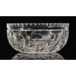 A post war Webb Corbett clear crystal fruit bowl designed by Irene Stevens with graduated printie