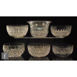 A group of six 19th Century glass finger bowls and rinsers,