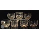 A collection of seven 19th Century clear crystal finger bowls,