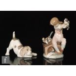 Two Lladro figures, 'On The Scent' model 5348 and 'Pick Of Litter' model 7621, printed marks,