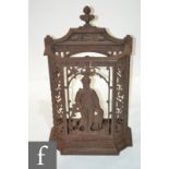 A 20th Century cast iron figural umbrella or stick stand on oval base,