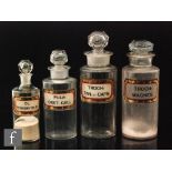 A set of four late 18th to early 19th Century York Glass Co pharmaceutical jars,