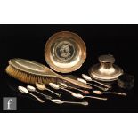 A small parcel lot of assorted hallmarked silver and other items to include a modern bon bon dish,