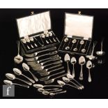 A parcel lot of Georgian and later hallmarked silver flatware, to include two ladles,