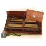 An early 20th Century gentleman's fitted travelling dressing case fitted with cut throat razor and