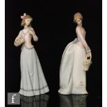 Two Lladro figures, 'Basket Of Love' model 7622 and 'Innocence In Bloom' model 7644, printed marks,