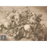 GERARD EDELINK after LEONARDO DA VINCI - 'The Battle of Four Horsemen (Battle of Anghiari)',