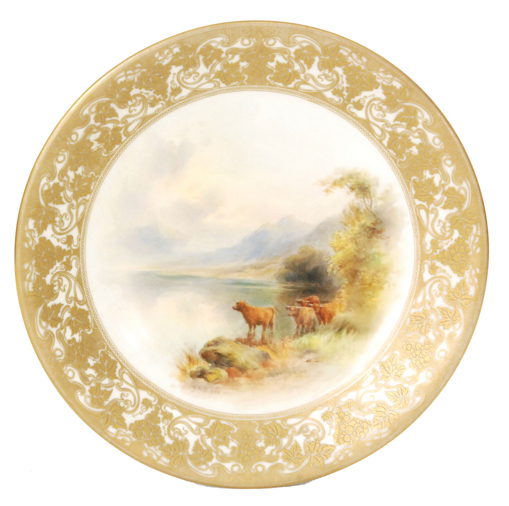 An early 20th Century Royal Worcester cabinet plate decorated by J.