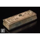 A Victorian hallmarked silver box of rectangular form,