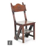 A 19th Century metamorphic library chair,