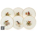 A set of six Royal Worcester side plates decorated by W.
