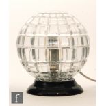 A later 20th Century Riedel spherical table lamp,