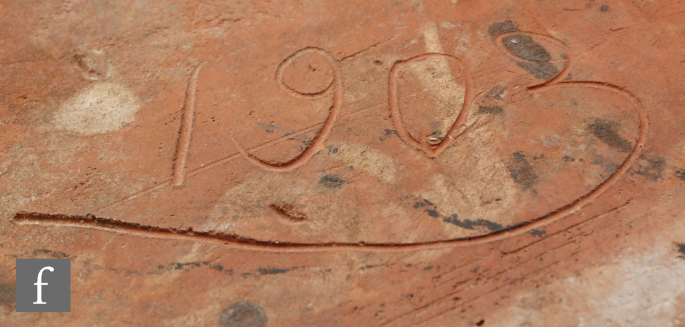 A large Ewenny Pottery jardiniere decorated with impressed fern leaves in brown, - Image 2 of 7