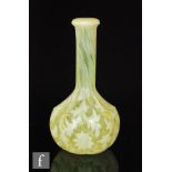 An early 20th Century Continental Opaline Brocade vase of lobed globe and shaft form decorated with