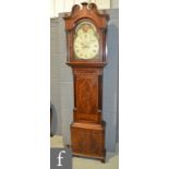 A 19th Century mahogany longcase clock with eight day movement striking on a bell,