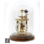A Hermle Astrolabium 2000 (Tellurium) celestial time clock, with plinth base,