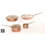 Georg Jensen - Four Taverna range items, a frying pan, two saucepans and a shallow casserole dish,