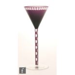 Otto Prutscher - Meyr's Neffe - A stemmed wine glass circa 1906 with a circular spread foot below