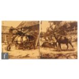 Mintons - A late 19th Century 'Animals of the Farm' ten-piece tile panel, designed by William Wise,