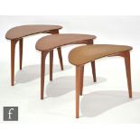 In the manner of Willy Van Der Meeren - Three teak 'boomerang' shaped coffee or occasional tables,