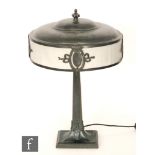 Unknown - A continental bronzed table lamp,