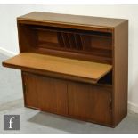 Robert Heritage - Beaver & Tapley - A 1960 teak and glass bureau bookcase designed with upper fall