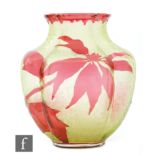 Baccarat - An early 20th Century cameo glass vase of shouldered quatrelobed form,