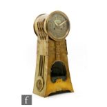 Unknown - A continental brass eight day strike mantle clock,