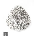 Adele Howitt - White Seed Pod - A stoneware ceramic sculpture of a large seed pod with decorated