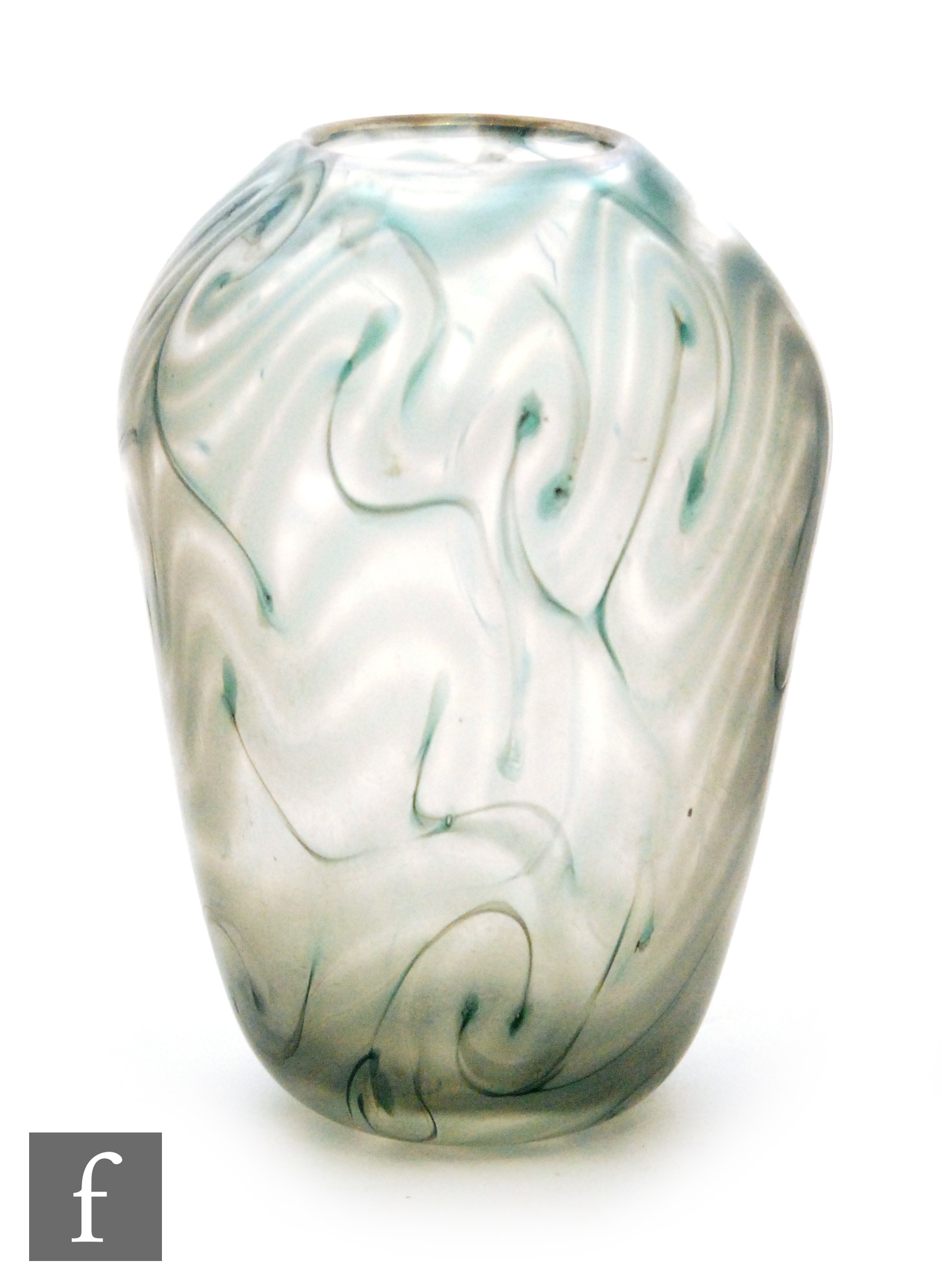 Louis Comfort Tiffany - A early 20th Century glass vase of ovoid form surface decorated with a