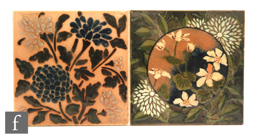 Assorted - A collection of late 19th to early 20th Century Arts & Crafts floral design tiles,