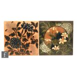 Assorted - A collection of late 19th to early 20th Century Arts & Crafts floral design tiles,